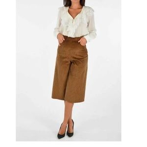 NWOT See by CHLOÉ Tan Corduroy GAUCHO Cropped Palazzo Pants 36